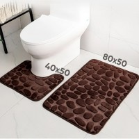 Коврик для ванной и туалета противоскользящий, Colorful, 2 шт