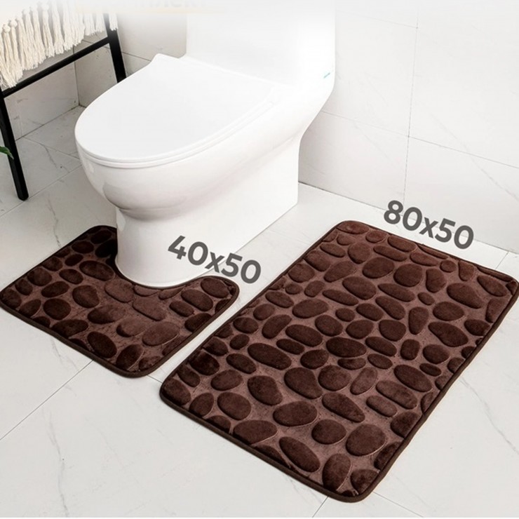 Коврик для ванной и туалета противоскользящий, Colorful, 2 шт Коврик для ванной и туалета противоскользящий, Colorful, 2 шт