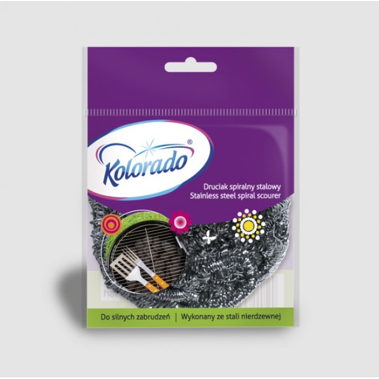Скребок для посуды Kolorado 1шт / Мочалка стальная для мытья посуды Скребок для посуды Kolorado 1шт / Мочалка стальная для мытья посуды