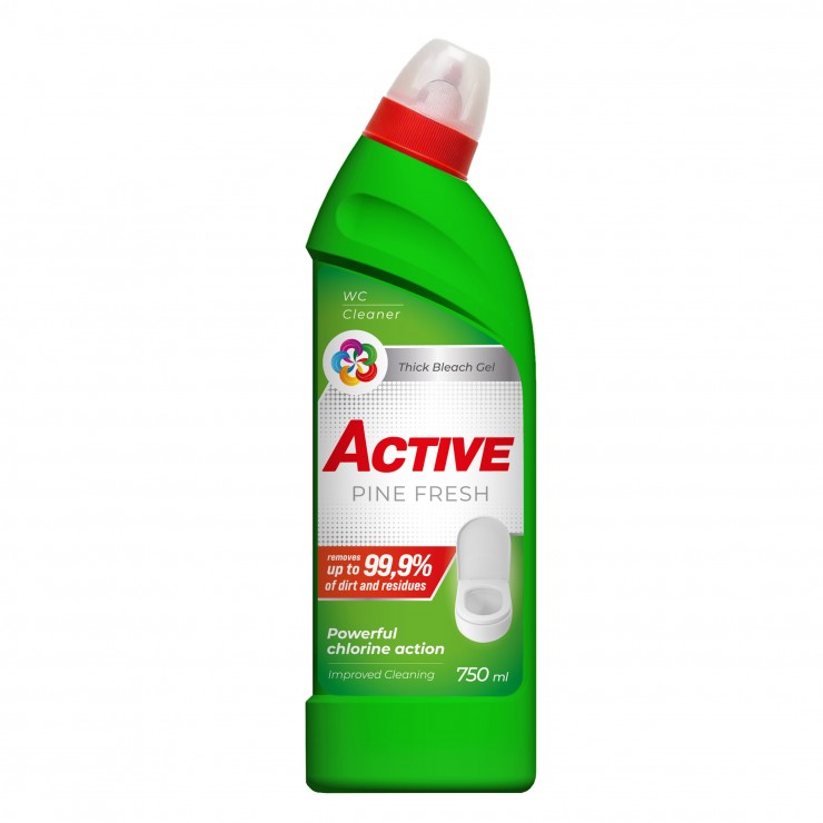 Solutie pentru curatare WC Active Pine Fresh, 750 ml