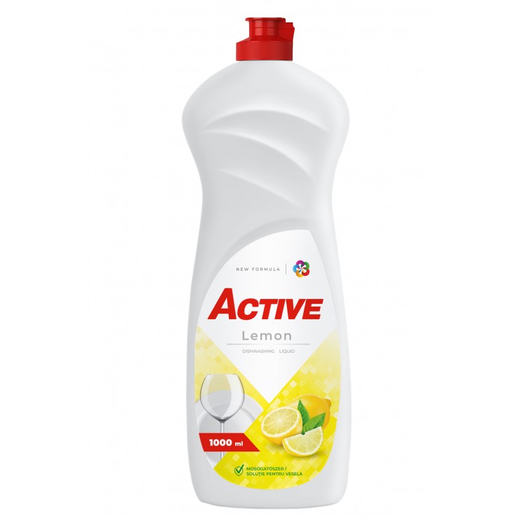 Средство для мытья посуды Active, Lemon, 1000 мл Средство для мытья посуды Active, Lemon, 1000 мл