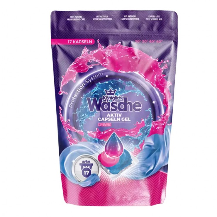 Капсулы Konigliche Wasche, для стирки цветного белья 18 гр х17 шт