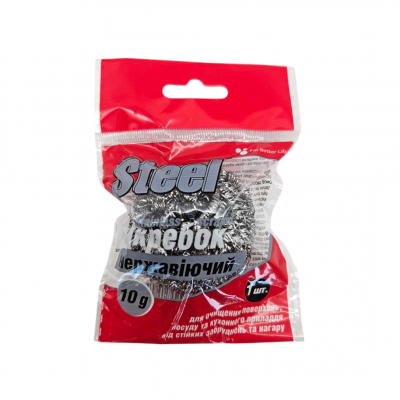 Скребок STEEL, кухонный, из нержавеющей стали, 10 г, 1 шт.