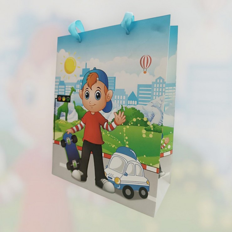 Пакет подарочный, Happy Boy, 18x22x7  (2018-1)