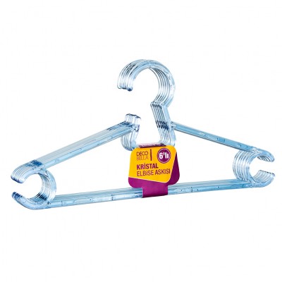 Umerase pentru haine DecoBella, transparente, 40cm, 6 buc