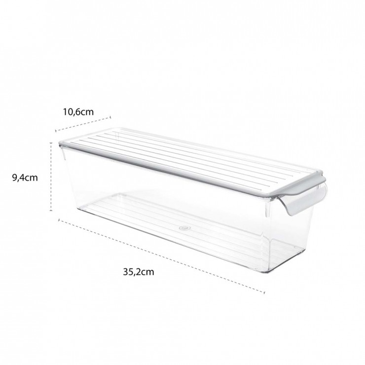 Organizator cu capac, pentru frigider DecoBella, Extra rezistent,  2 Litri