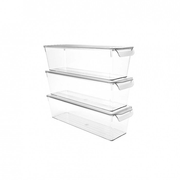 Organizator cu capac, pentru frigider DecoBella, Extra rezistent,  2 Litri