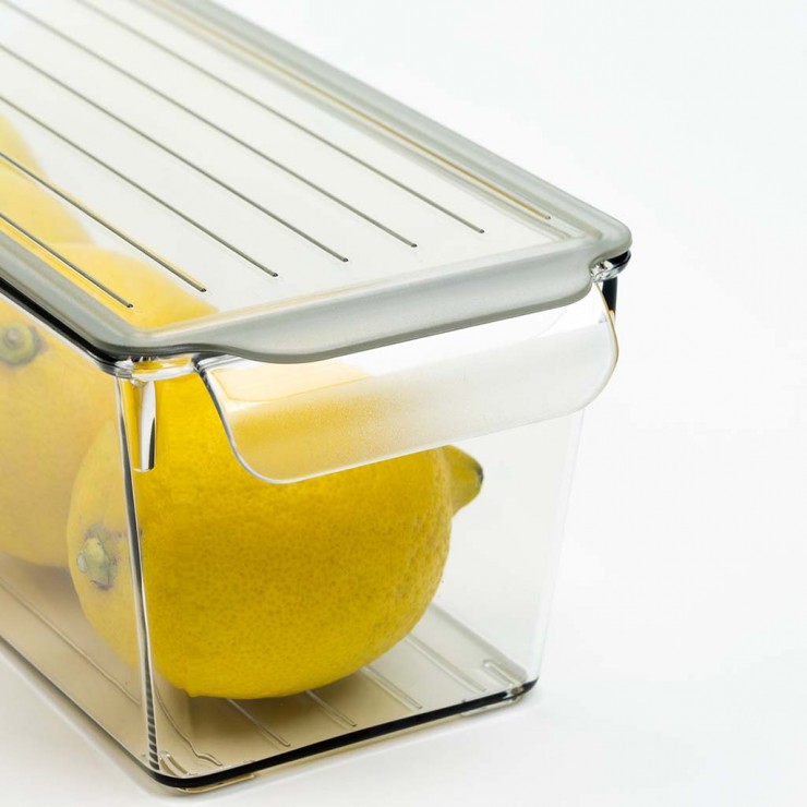 Organizator cu capac, pentru frigider DecoBella, Extra rezistent,  2 Litri