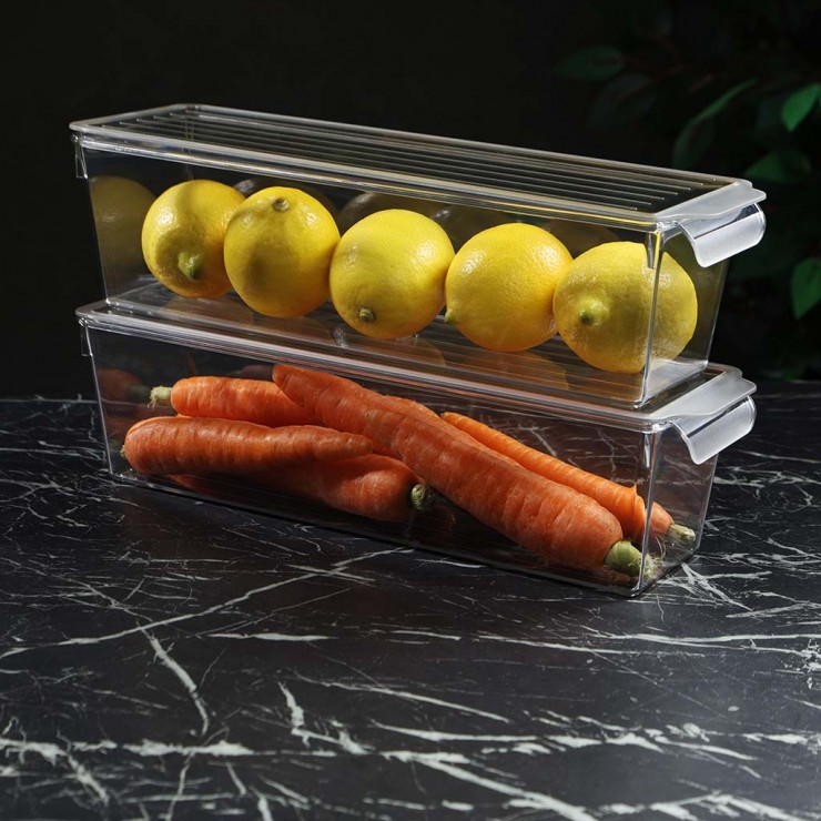 Organizator cu capac, pentru frigider DecoBella, Extra rezistent,  2 Litri