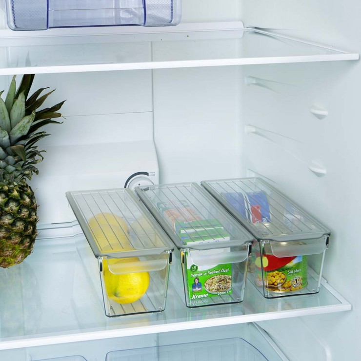 Organizator cu capac, pentru frigider DecoBella, Extra rezistent,  2 Litri