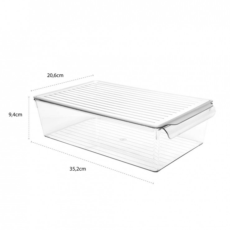 Organizator cu capac, pentru frigider DecoBella, Extra rezistent, 4,5 Litri