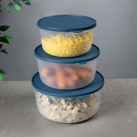 Набор контейнеров DecoBella, круглые, с крышкой, 3 л, 4,5 л, 6,5 л