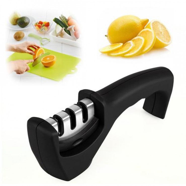 Точилка для ножей тройная с грубой/средней/мелкой шлифовкой Knife Sharpener