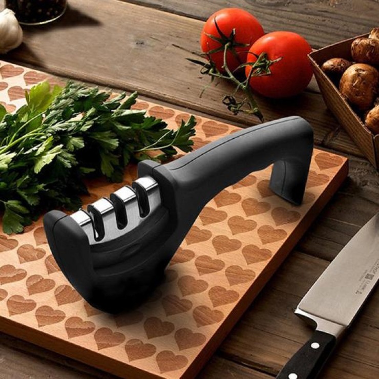 Точилка для ножей тройная с грубой/средней/мелкой шлифовкой Knife Sharpener